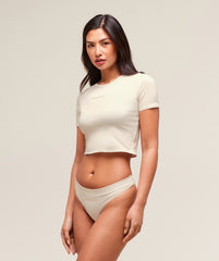 Cotton Graphic Midi T-Shirt - Oat White