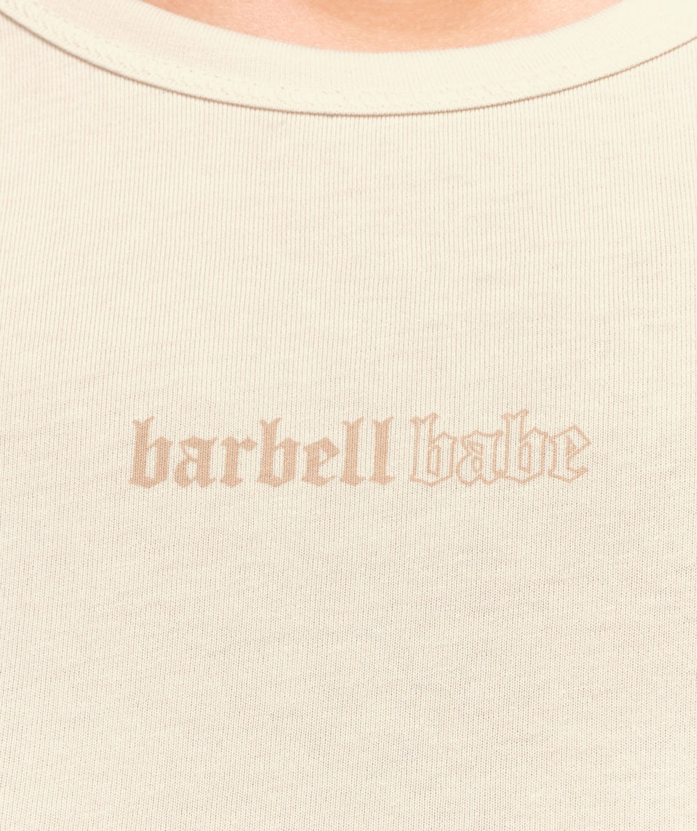 Cotton Graphic Midi T-Shirt - Oat White