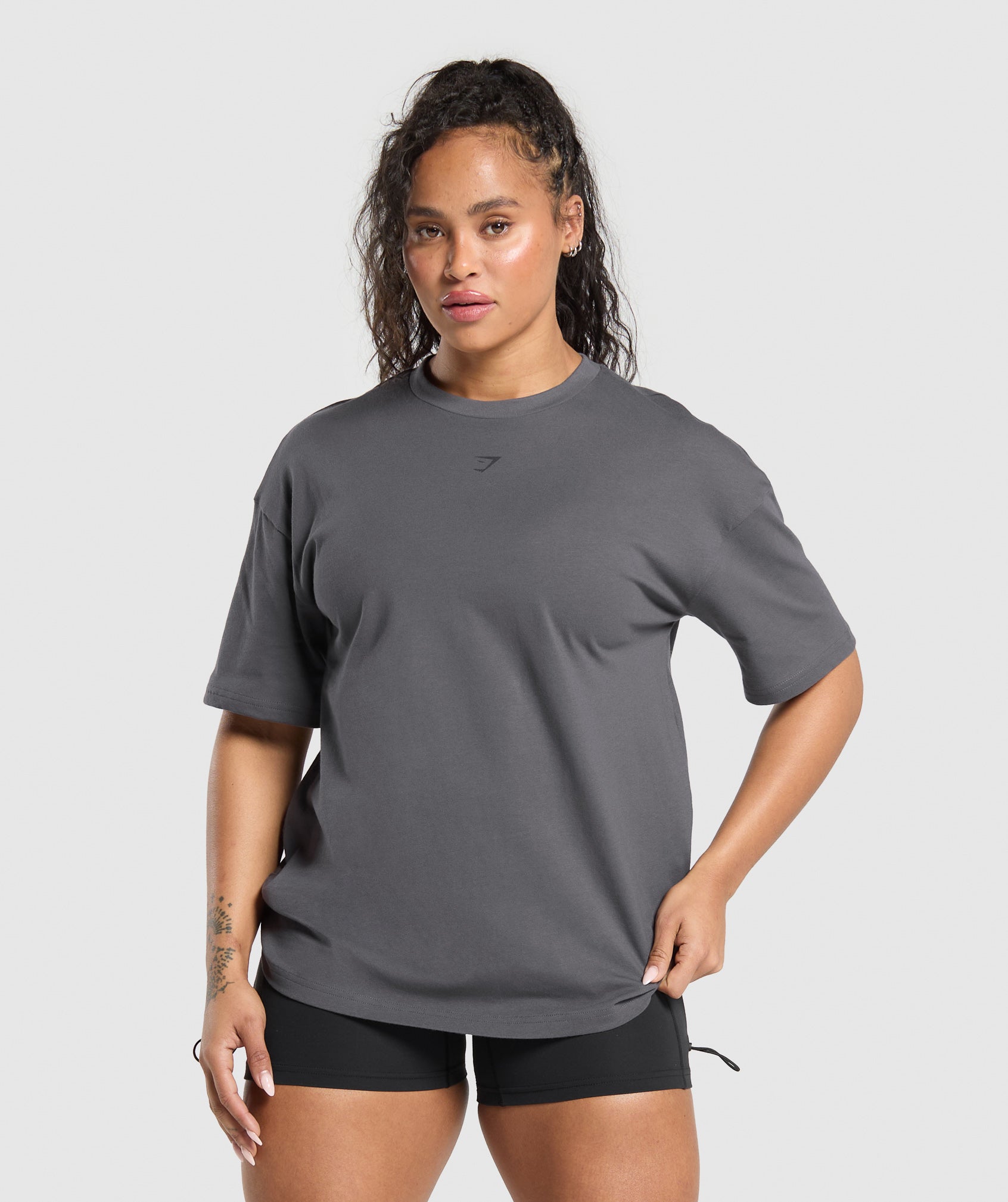 Back Gains Graphic Oversized Tee - Graphite Grey