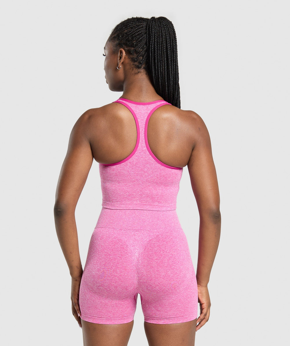 Lift Seamless Midi Tank With Shelf - Winning Pink/White Marl