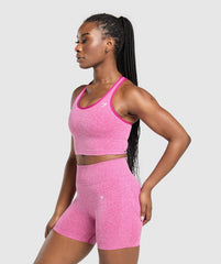 Lift Seamless Midi Tank With Shelf - Winning Pink/White Marl