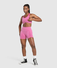 Lift Seamless Midi Tank With Shelf - Winning Pink/White Marl