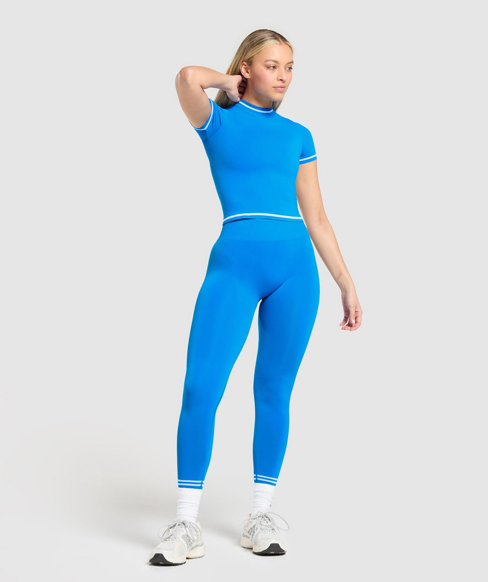 Contrast Seamless T-Shirt - Barbell Blue