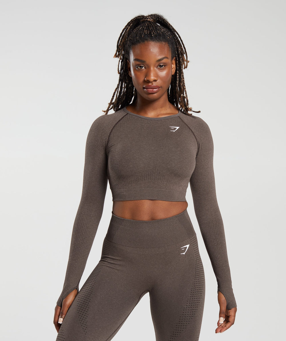 Vital Crop Top - Brown Marl
