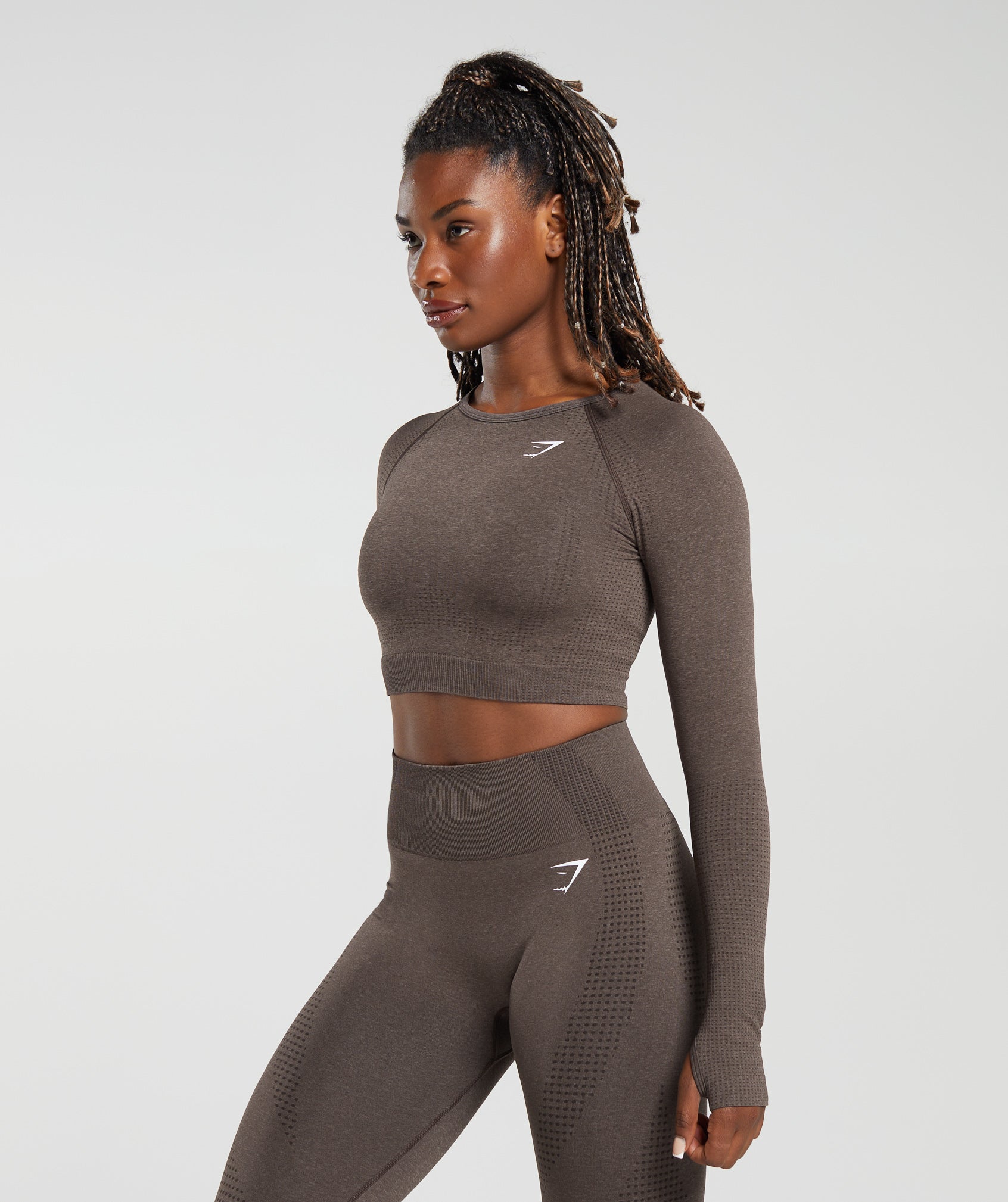 Vital Crop Top - Brown Marl