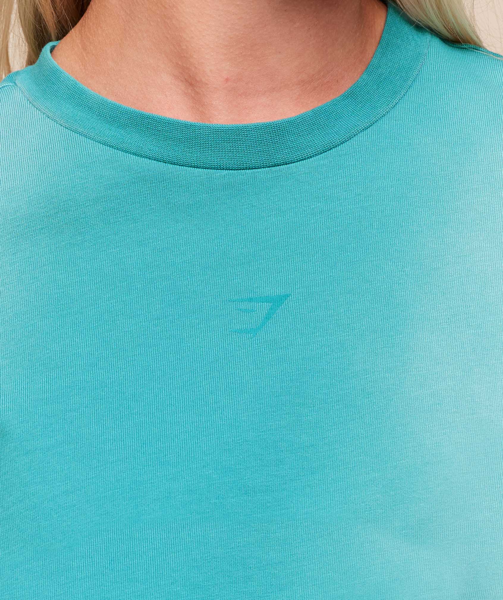 Summer Tie-Dye Graphic Oversized T-Shirt - Jewel Teal/Wash
