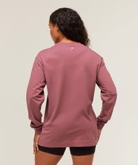 Lifting Club Graphic Oversized Long Sleeve T-Shirt - Reset Pink