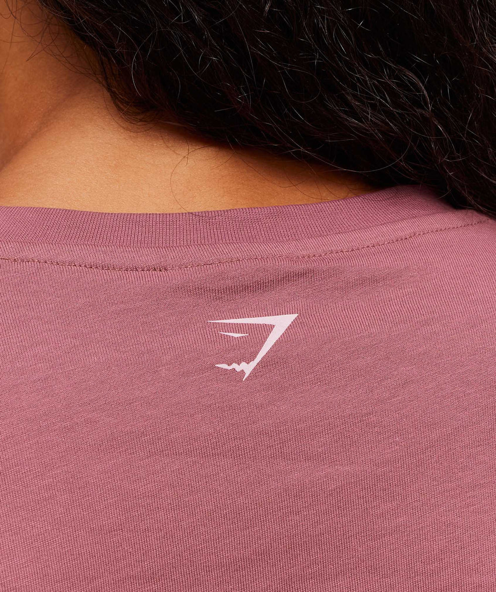 Lifting Club Graphic Oversized Long Sleeve T-Shirt - Reset Pink