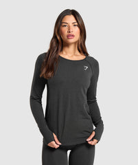 Vital Light Long Sleeve Top - Black Marl