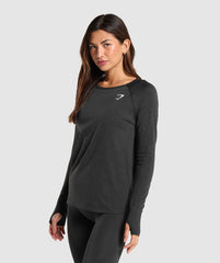 Vital Light Long Sleeve Top - Black Marl