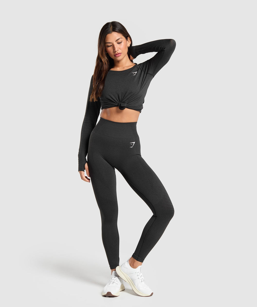 Vital Light Long Sleeve Top - Black Marl