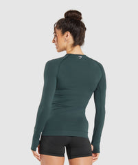 Vital Long Sleeve Top - Woodland Green Marl