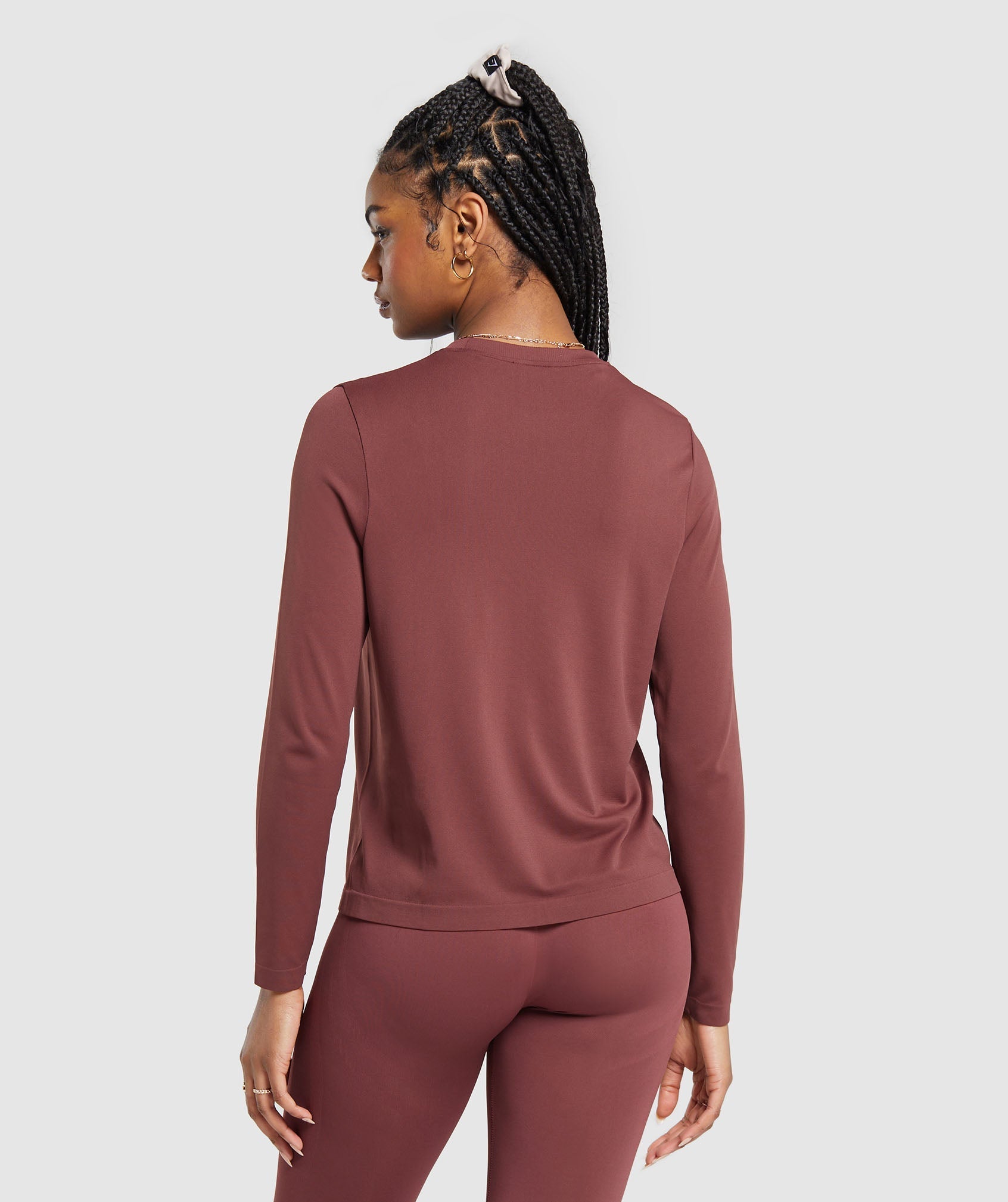 Everyday Seamless Long Sleeve Top - Burgundy Brown