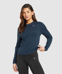 Everyday Seamless Long Sleeve Top - Navy