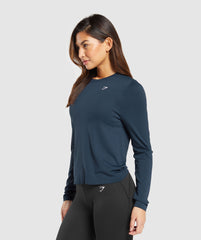 Everyday Seamless Long Sleeve Top - Navy