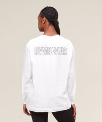 Trace Graphic Long Sleeve Top - White