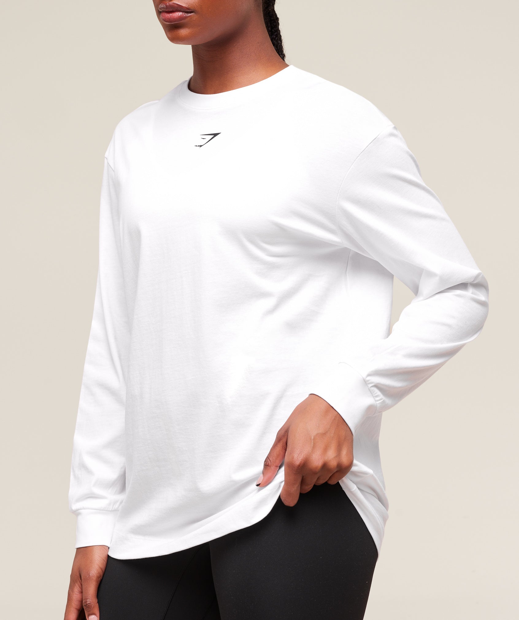 Trace Graphic Long Sleeve Top - White