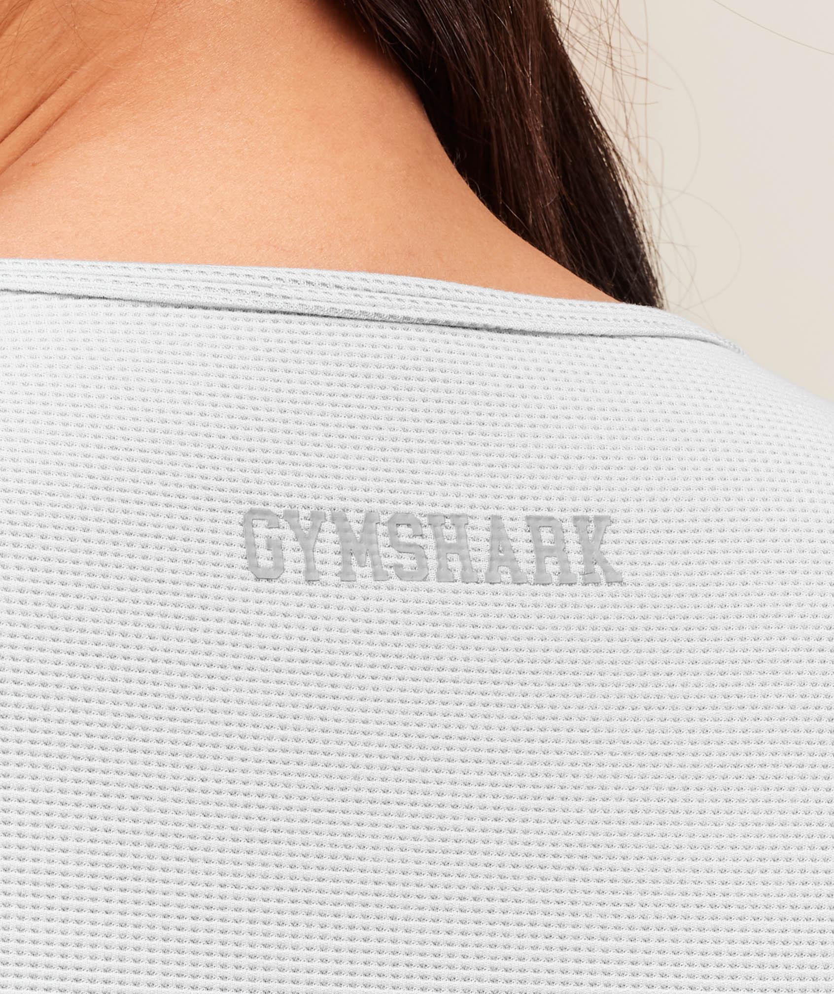 Waffle Long Sleeve Top - Light Grey