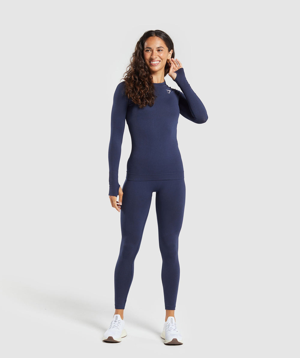 Vital Long Sleeve Top - Heavy Blue Marl