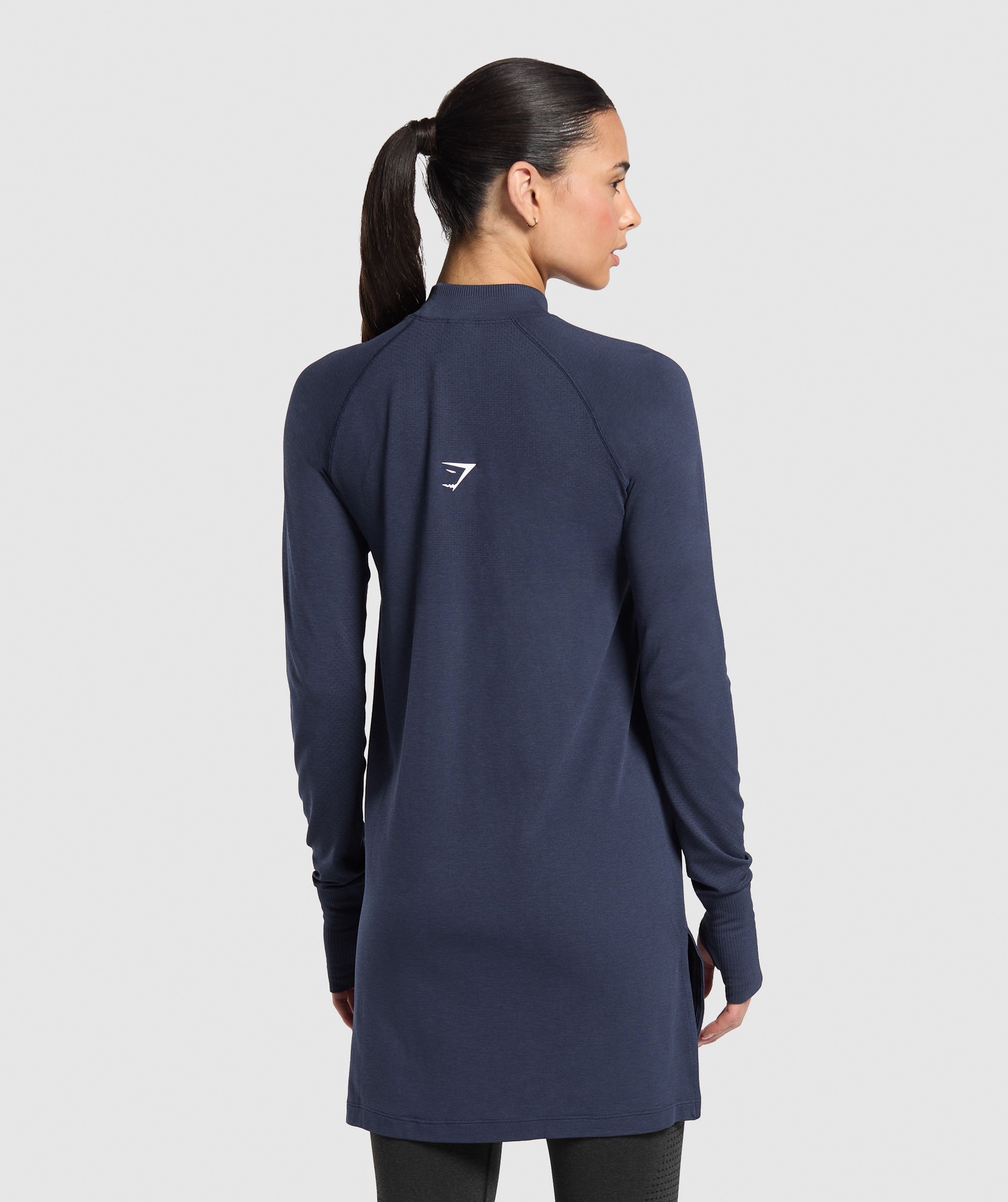Vital Long Line Top - Heavy Blue Marl