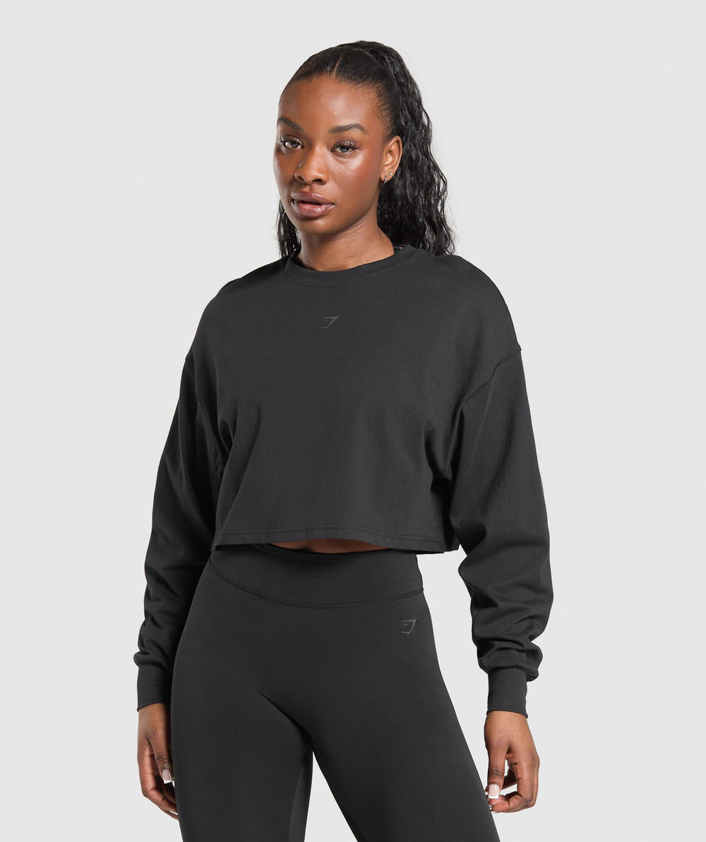 Wordmark Graphic Long Sleeve Top - Black