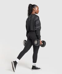 Wordmark Graphic Long Sleeve Top - Black