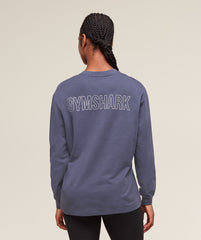 Trace Graphic Long Sleeve Top - Weighted Purple