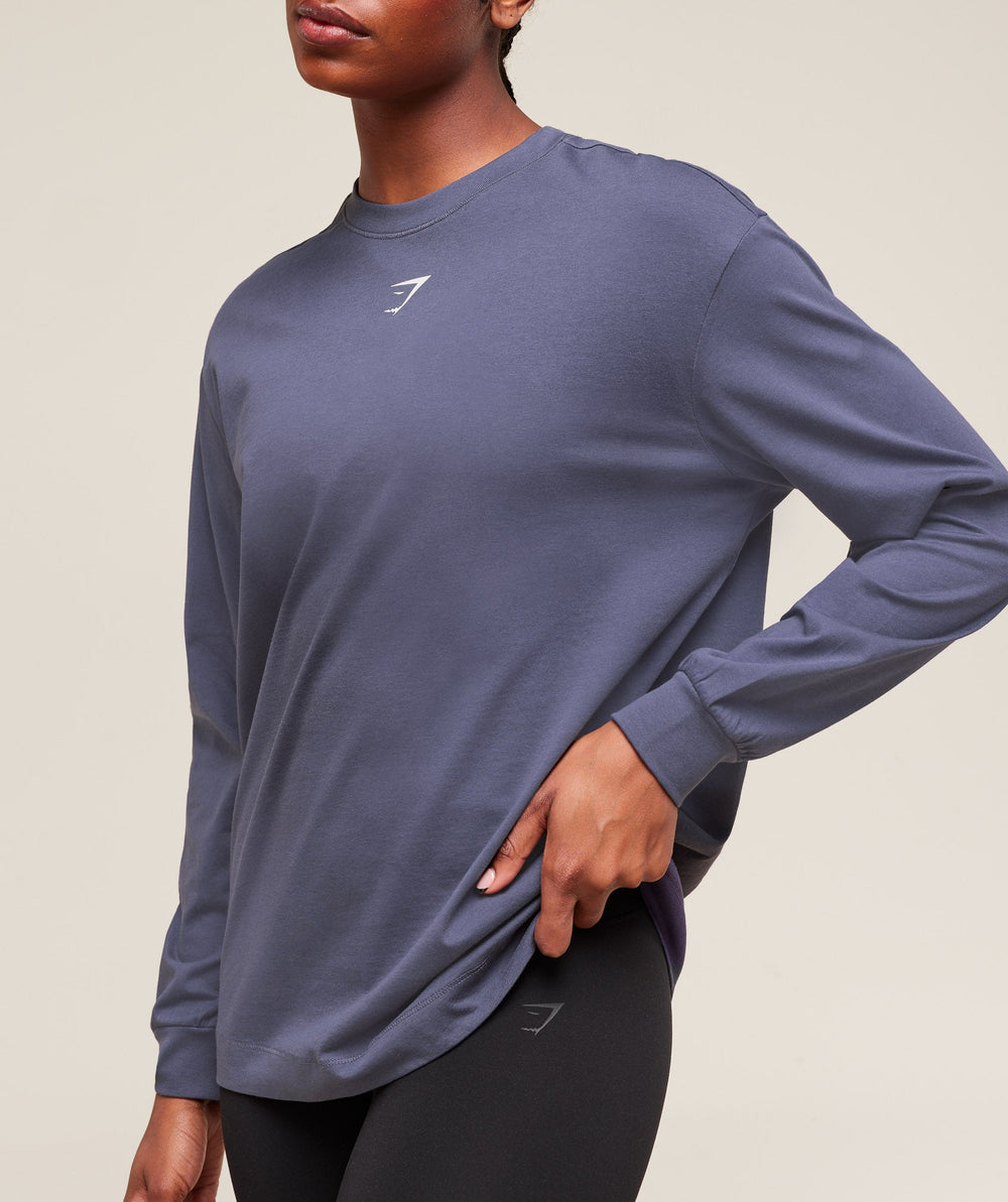 Trace Graphic Long Sleeve Top - Weighted Purple