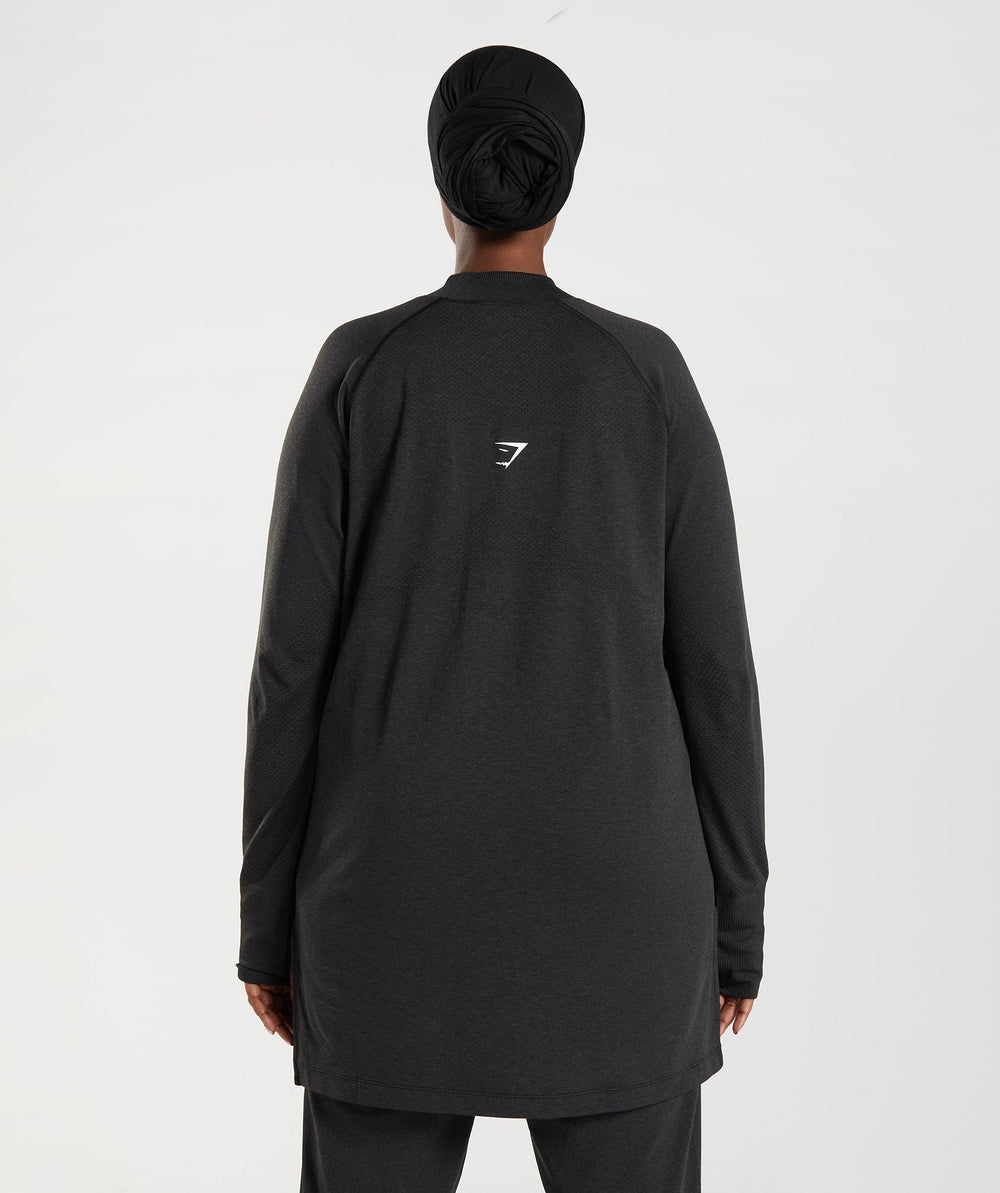 Vital Long Line Top - Black Marl