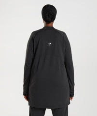 Vital Long Line Top - Black Marl