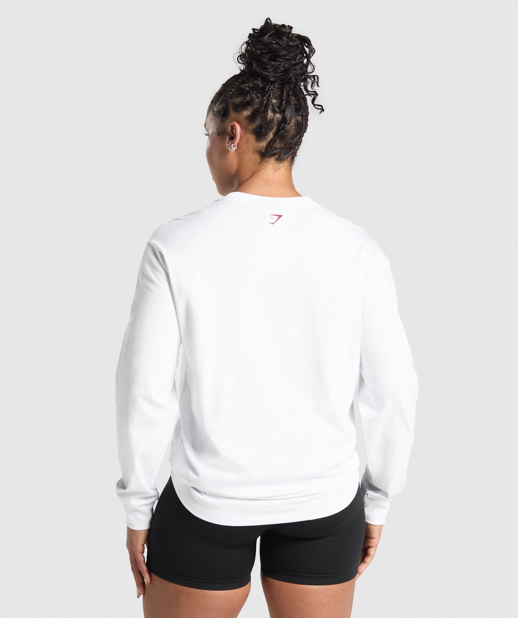 Lifting Essentials Graphic Long Sleeve Top - White