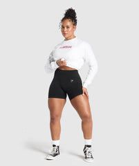 Lifting Essentials Graphic Long Sleeve Top - White