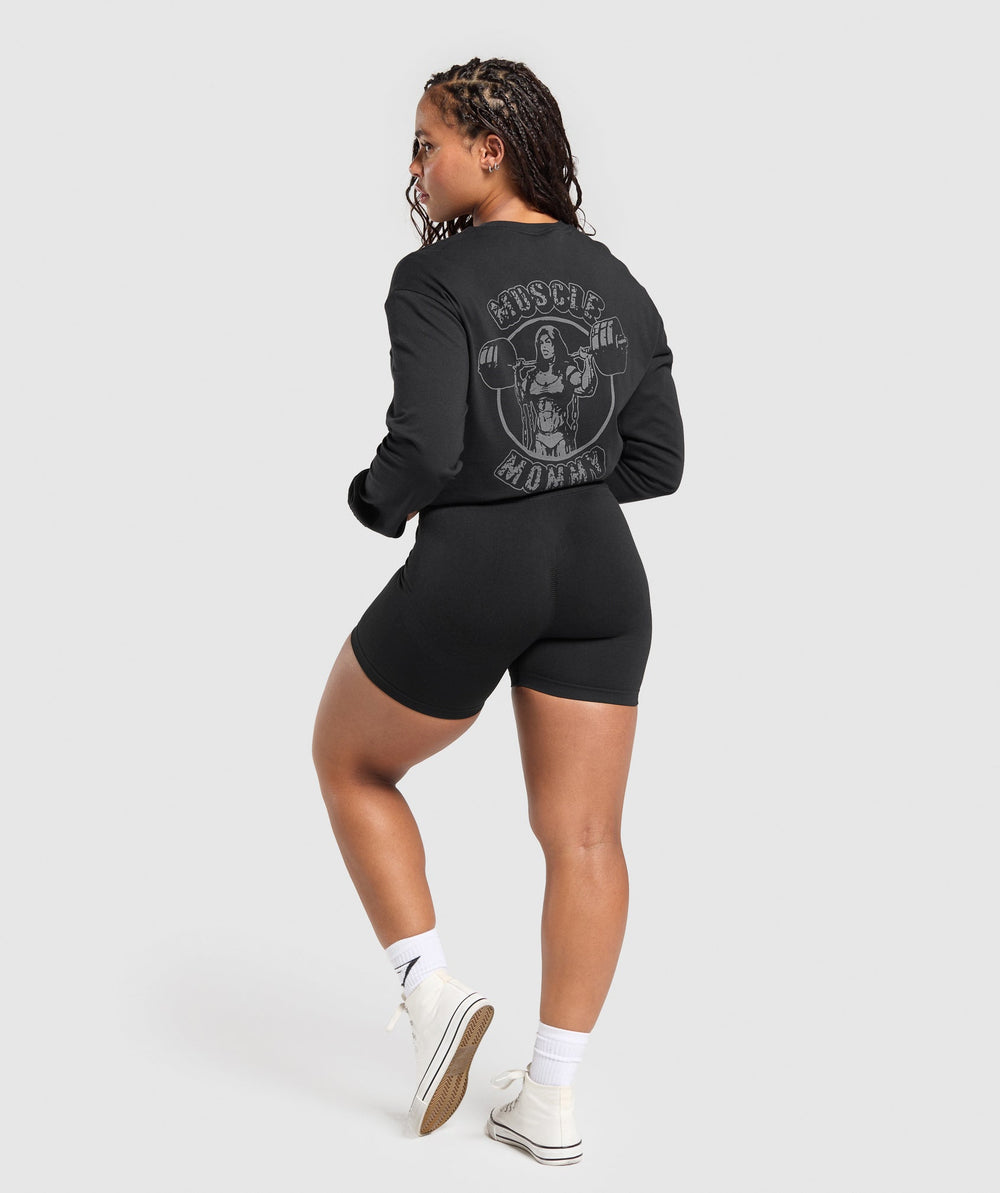 Gritty Muscle Mommy Long Sleeve Top - Black