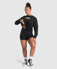 Lifting Essentials Graphic Long Sleeve Top - Black