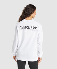 Fraction Long Sleeve T-Shirt - White