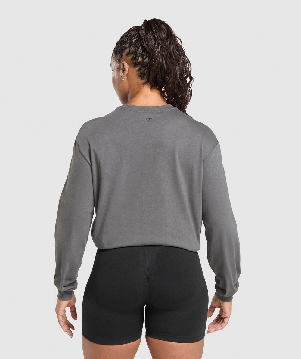 Back Gains Graphic Long Sleeve Top - Graphite Grey