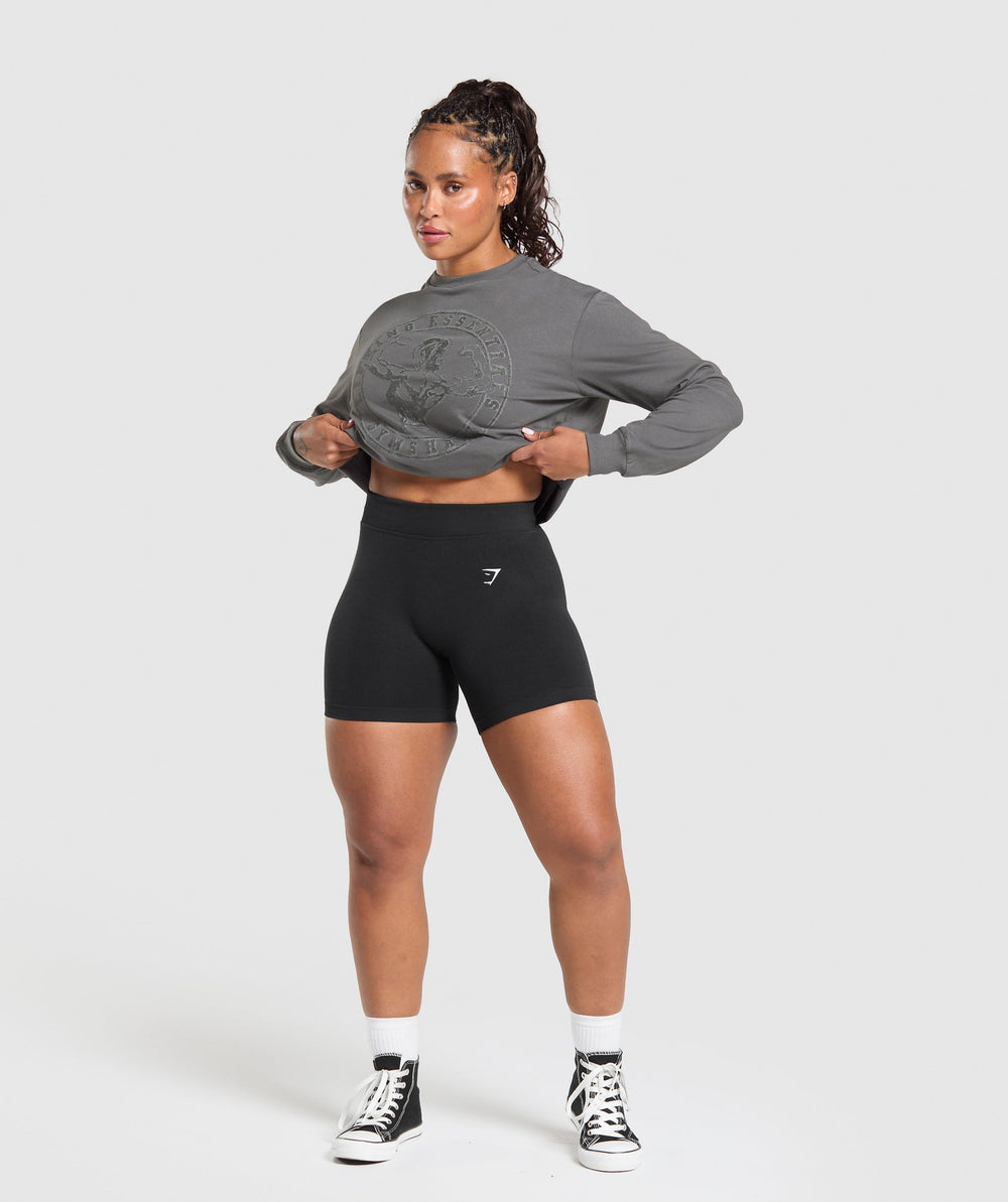 Back Gains Graphic Long Sleeve Top - Graphite Grey