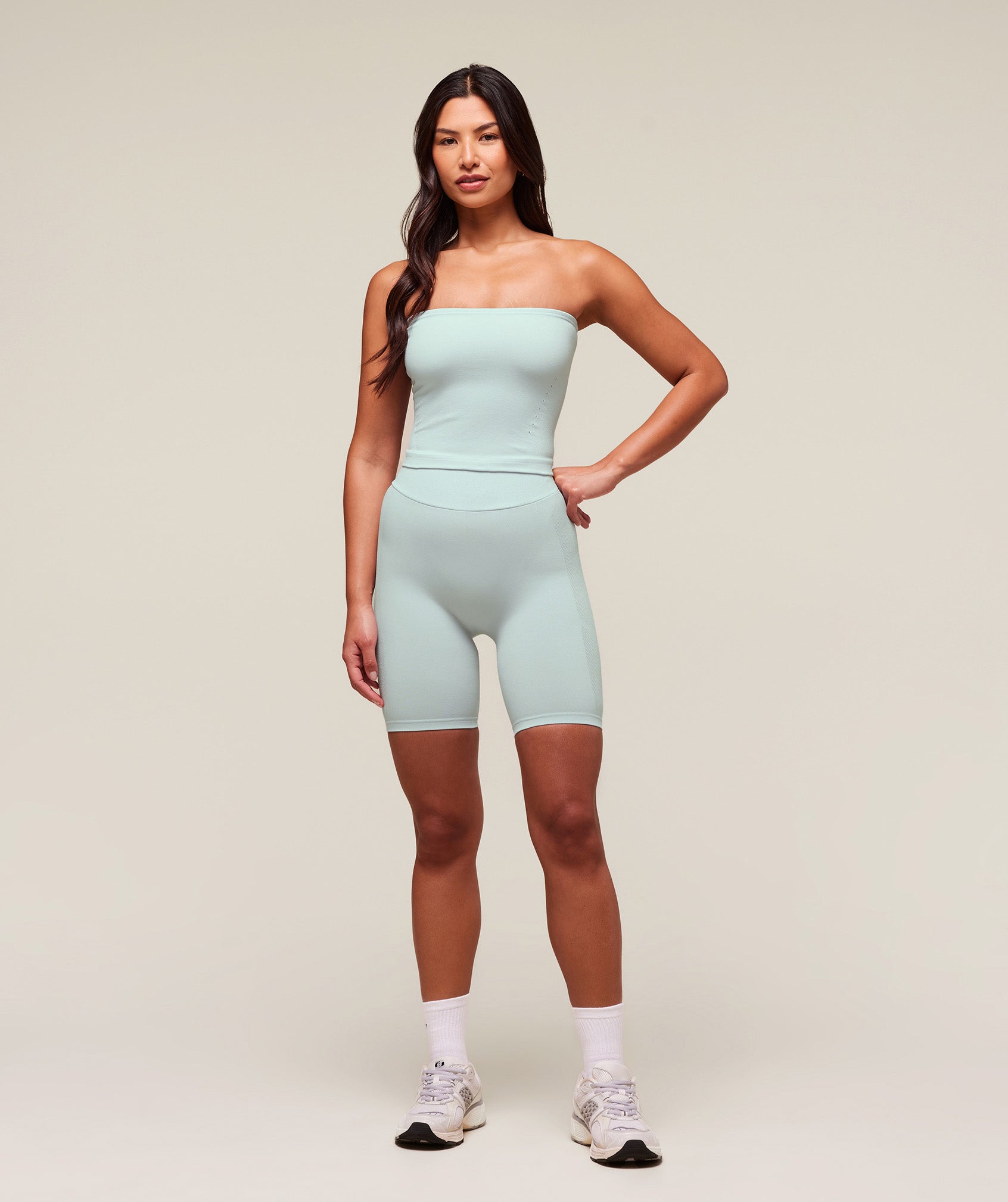 everywear Warp Knit Tube Top - Frost Blue