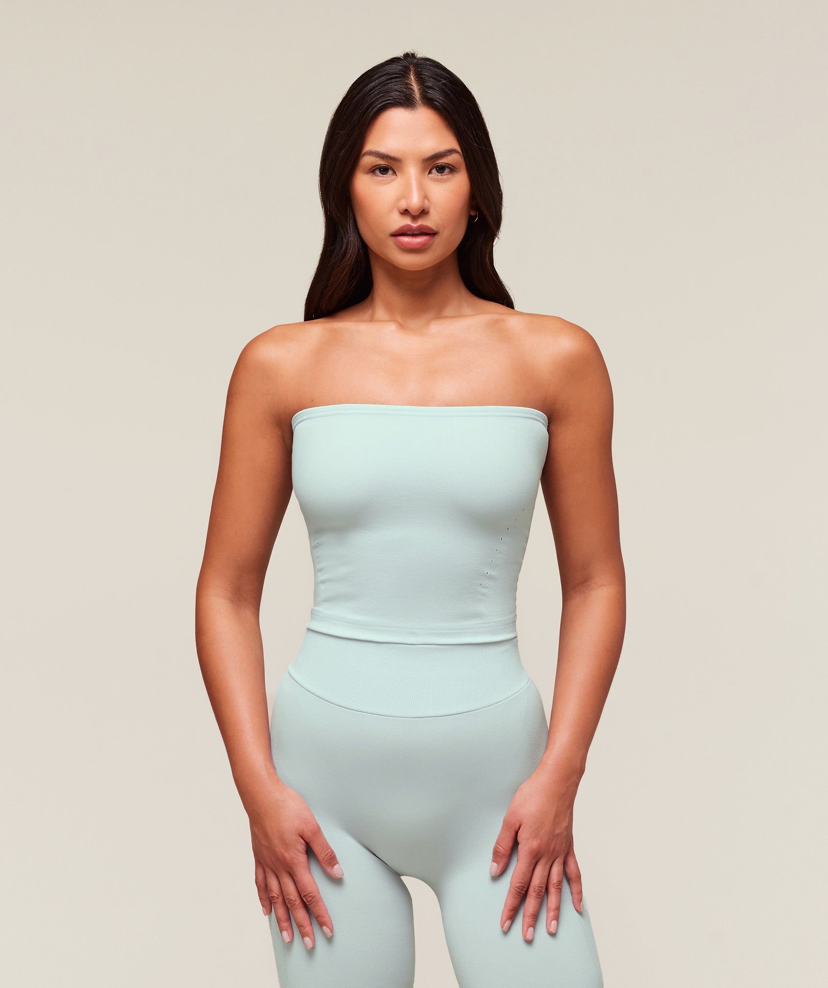 everywear Warp Knit Tube Top - Frost Blue