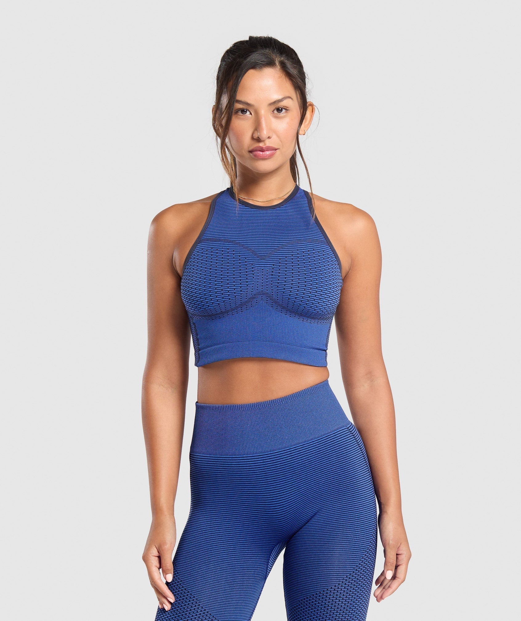 Sport Seamless Cropped Tank - Force Blue/Pastel Blue