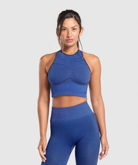 Sport Seamless Cropped Tank - Force Blue/Pastel Blue