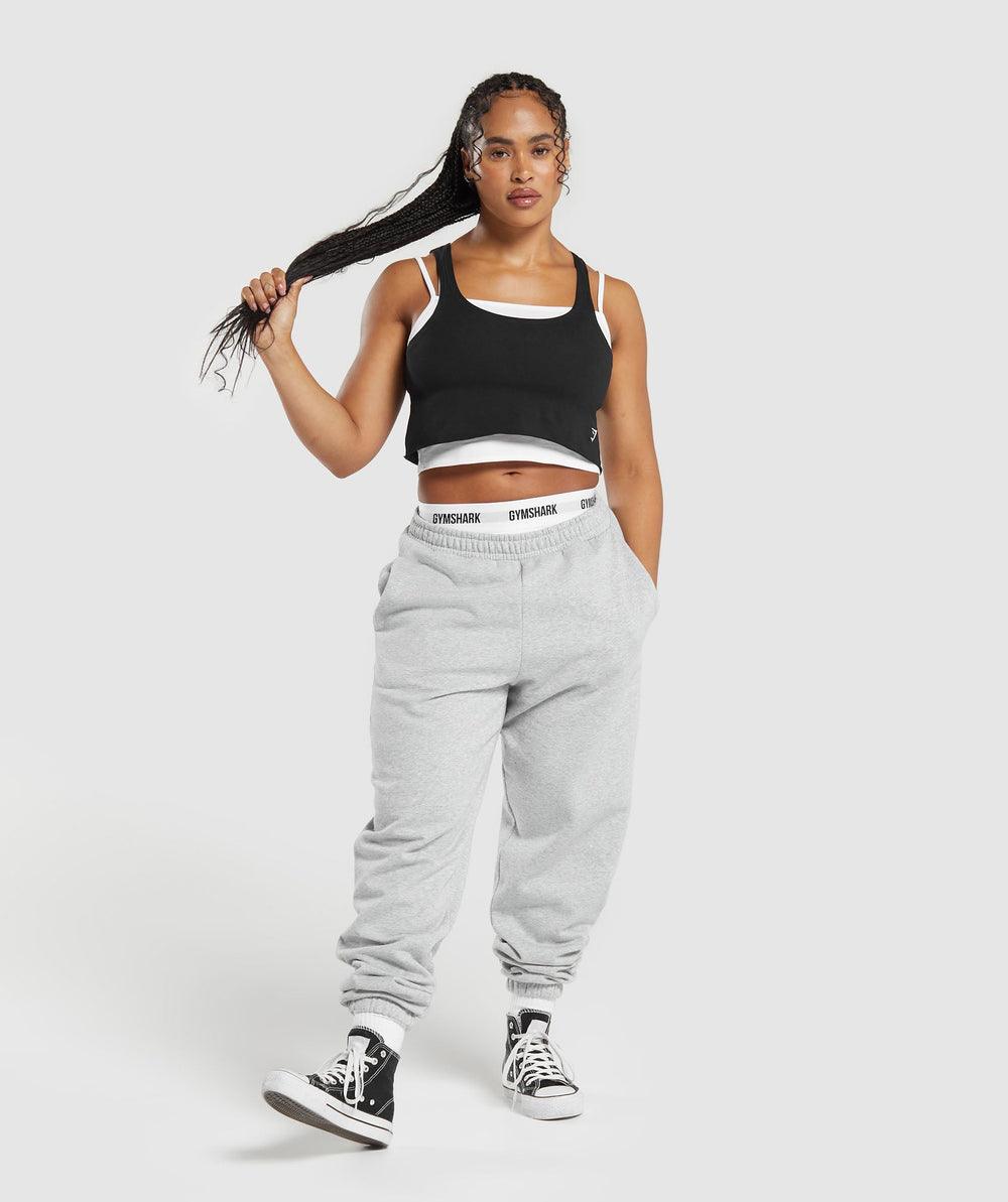 Lifting 2 In 1 Crop Tank - White/Black