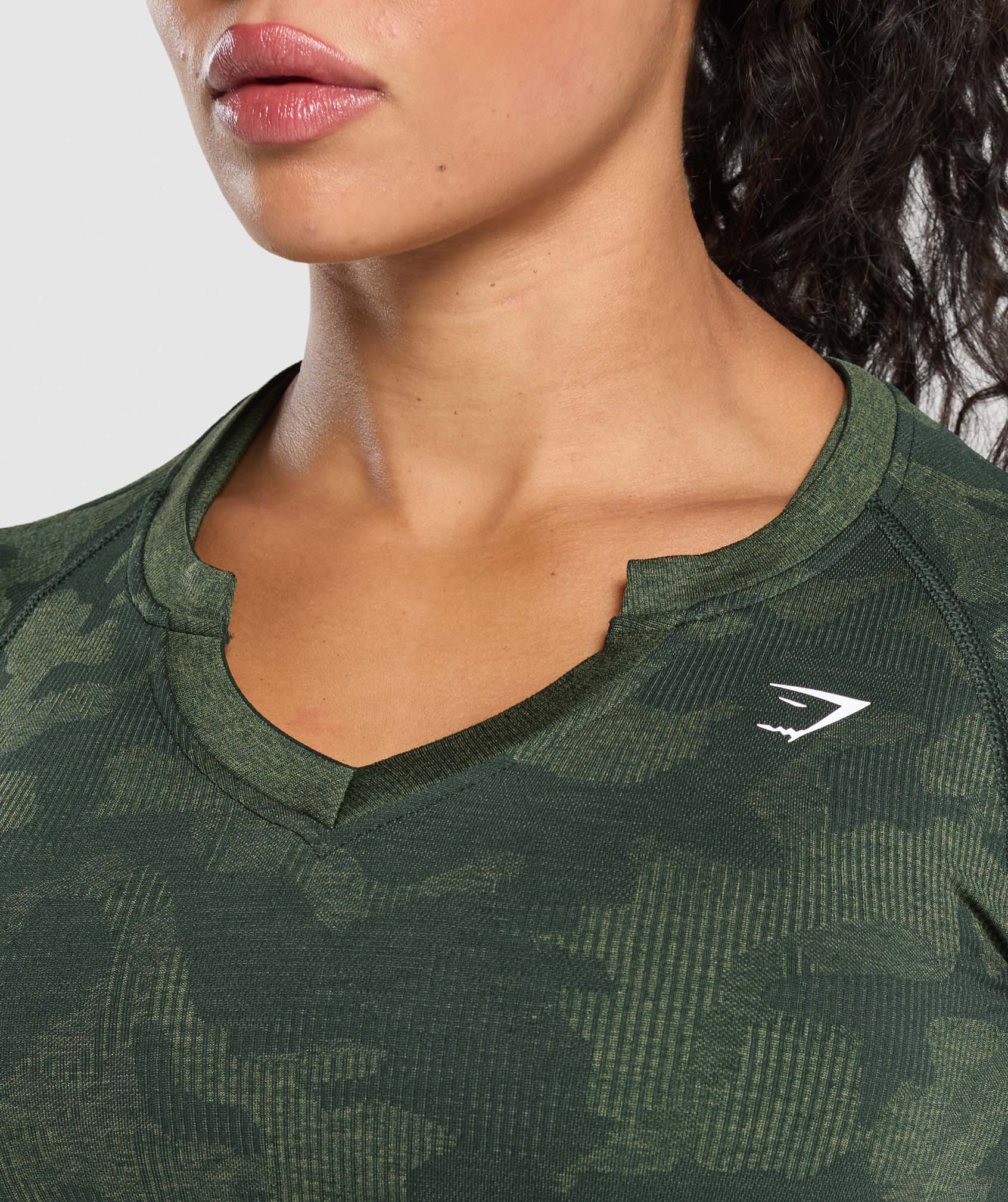 Adapt Camo Long Sleeve Crop Top - Green