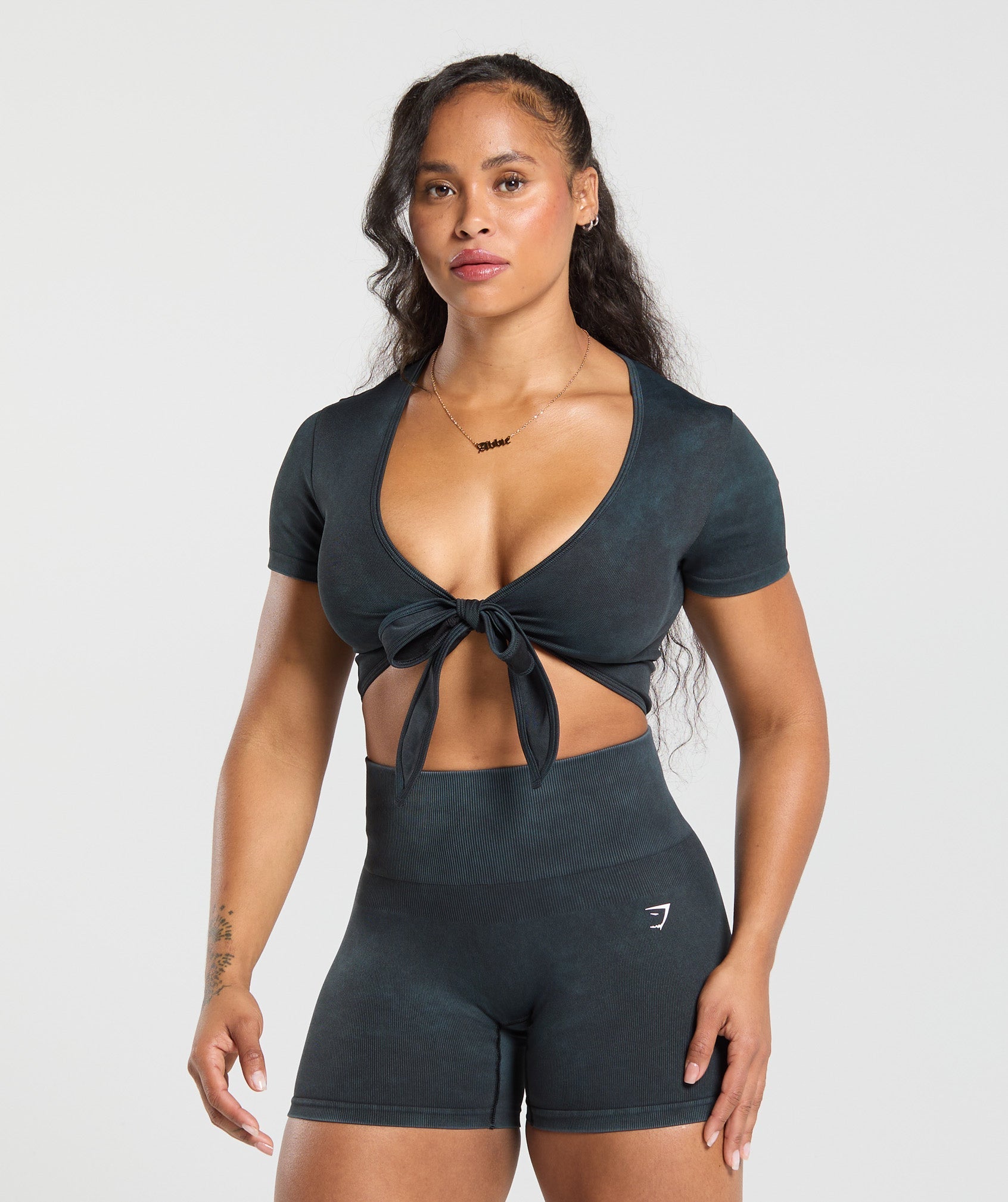 Gains Seamless Crop Top - Black