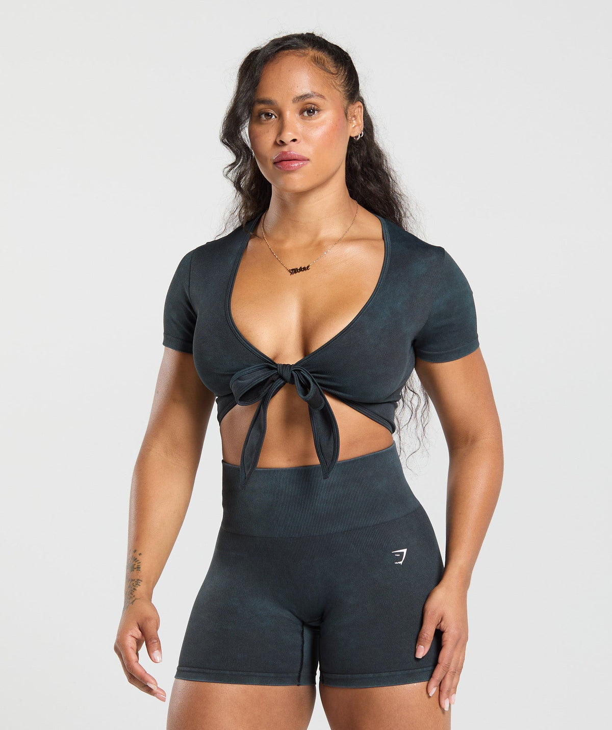 Gains Seamless Crop Top - Black