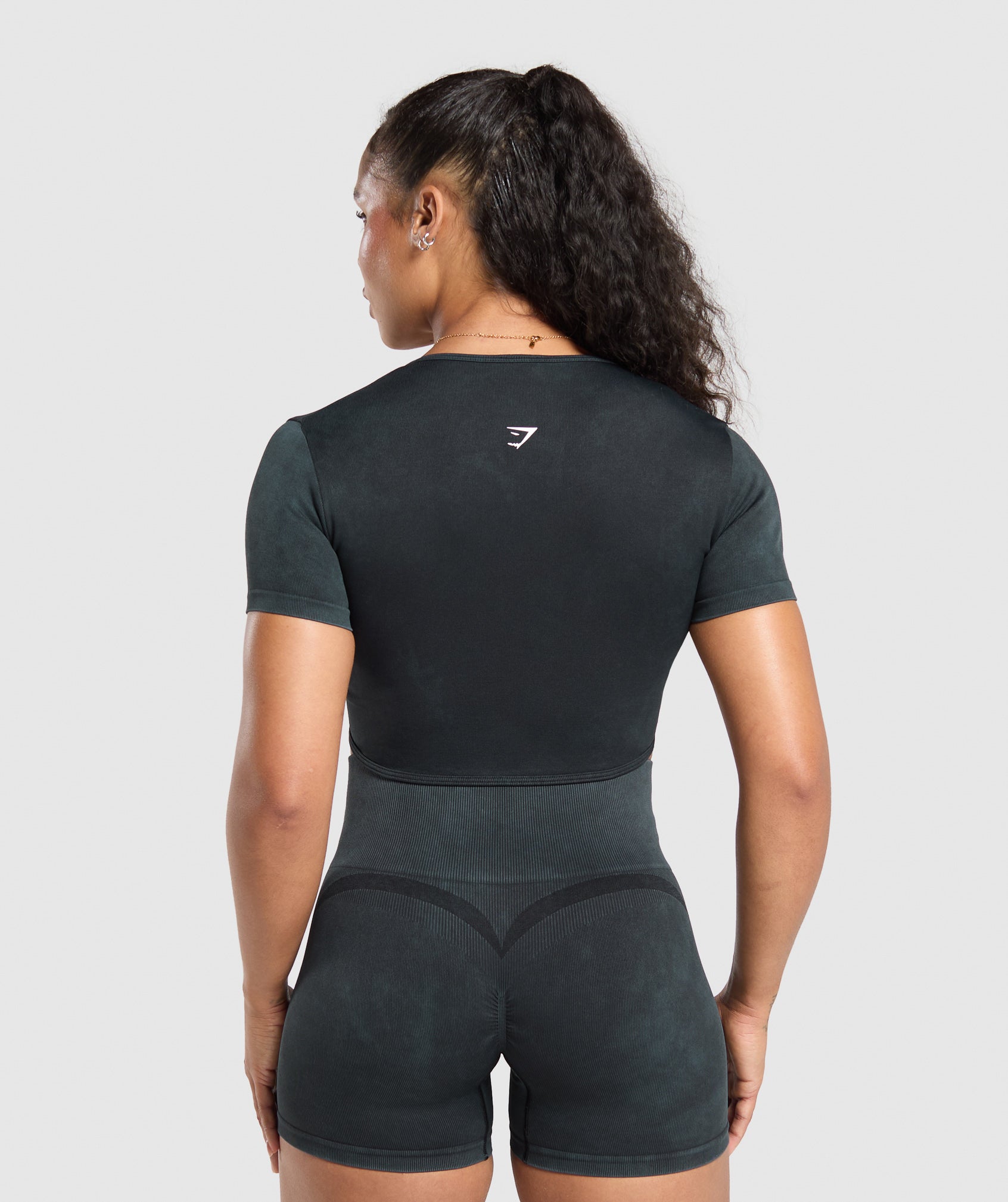 Gains Seamless Crop Top - Black