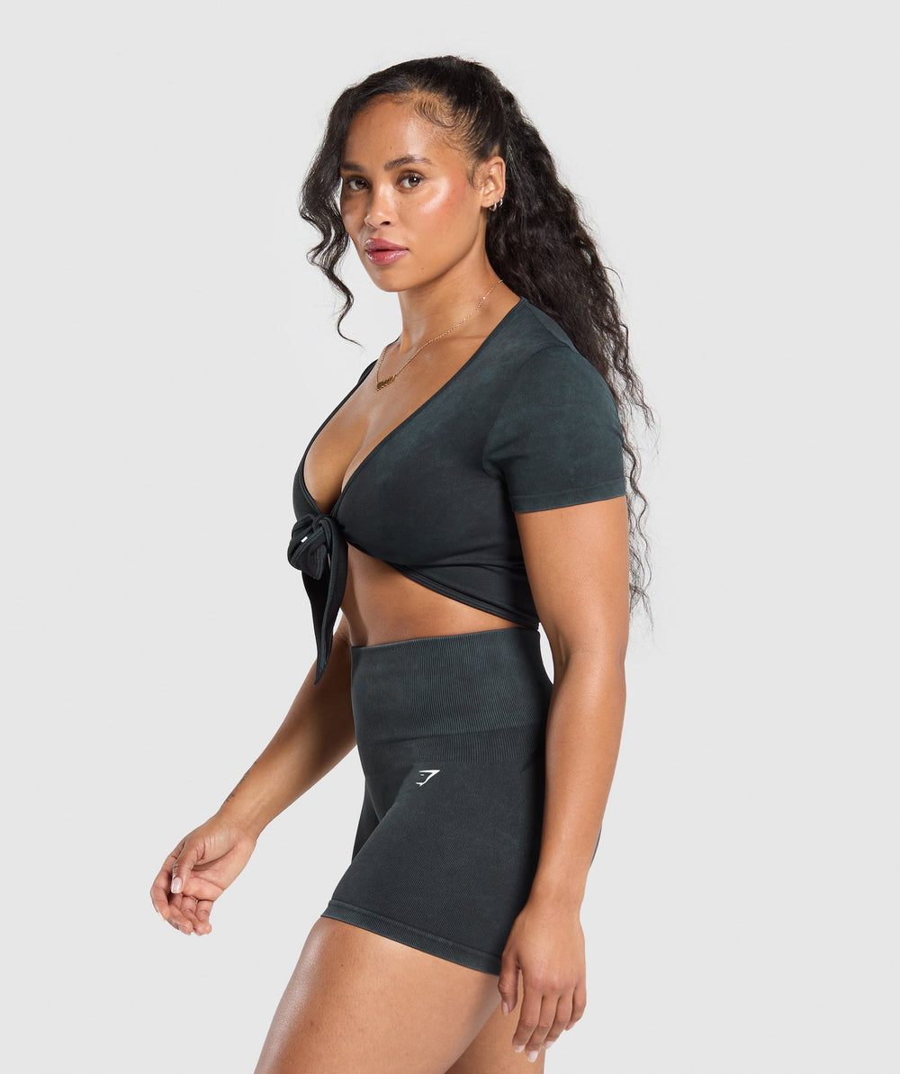 Gains Seamless Crop Top - Black