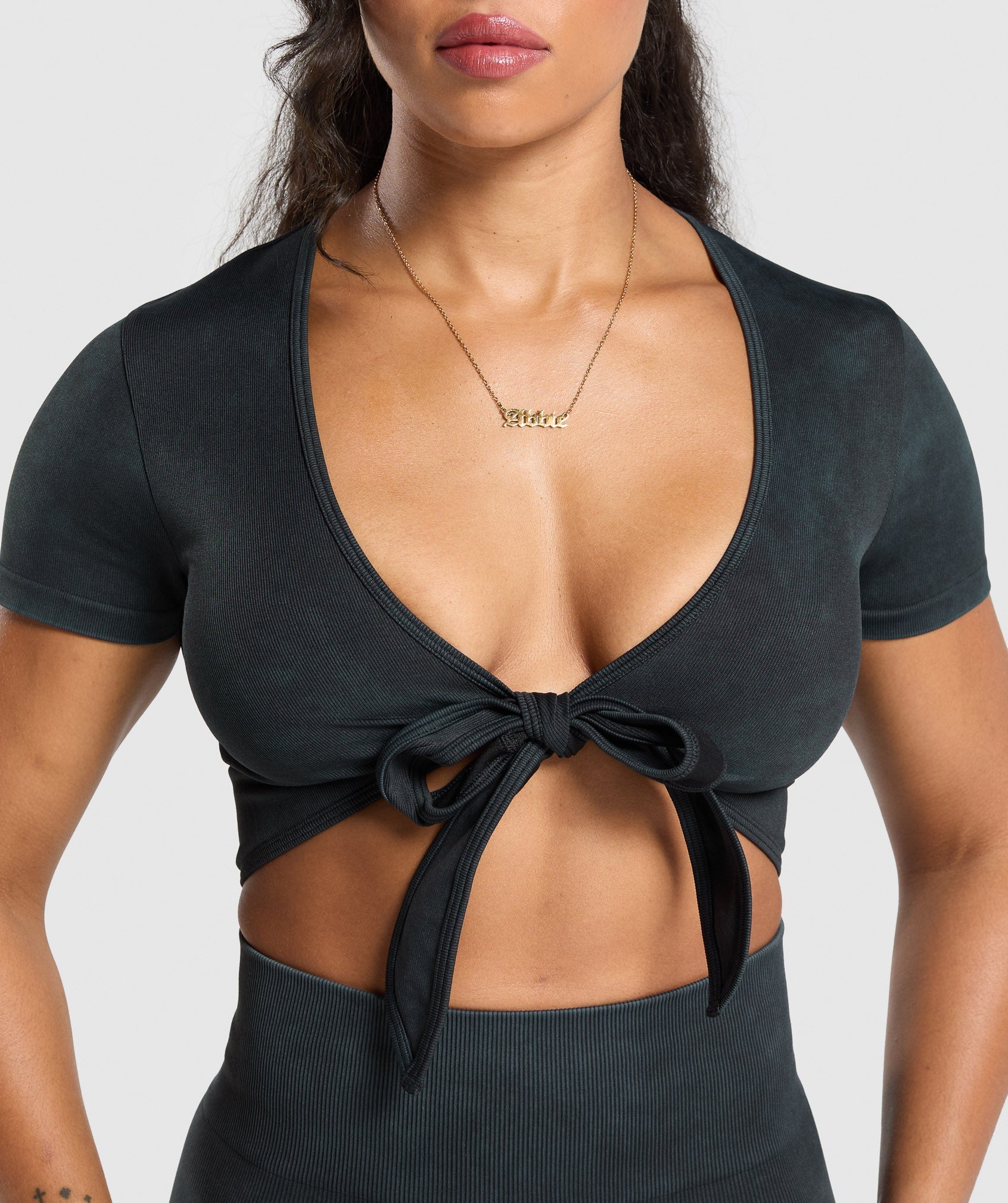 Gains Seamless Crop Top - Black