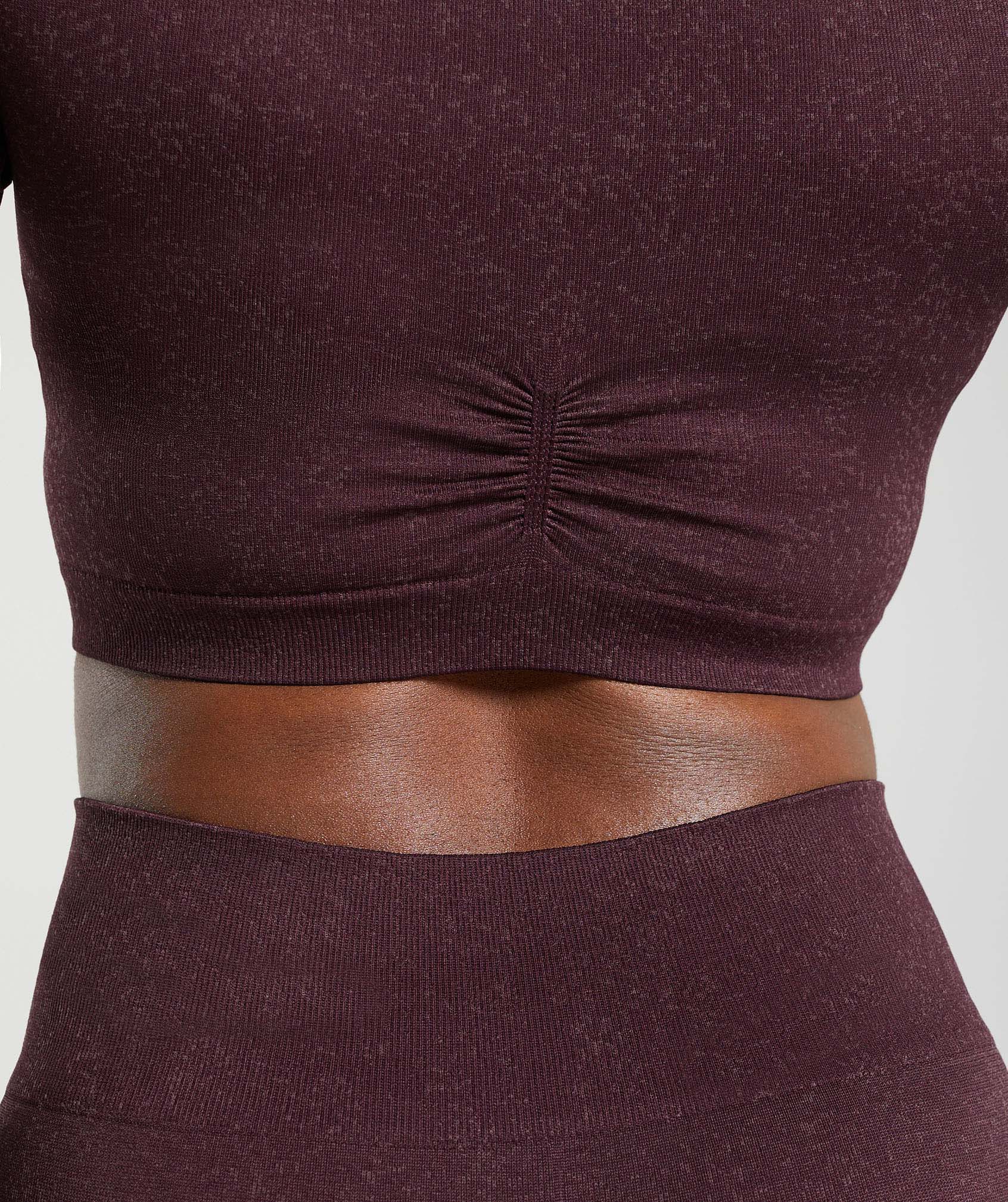 Adapt Fleck Seamless Long Sleeve Crop Top - Depth Purple/ Steel Purple