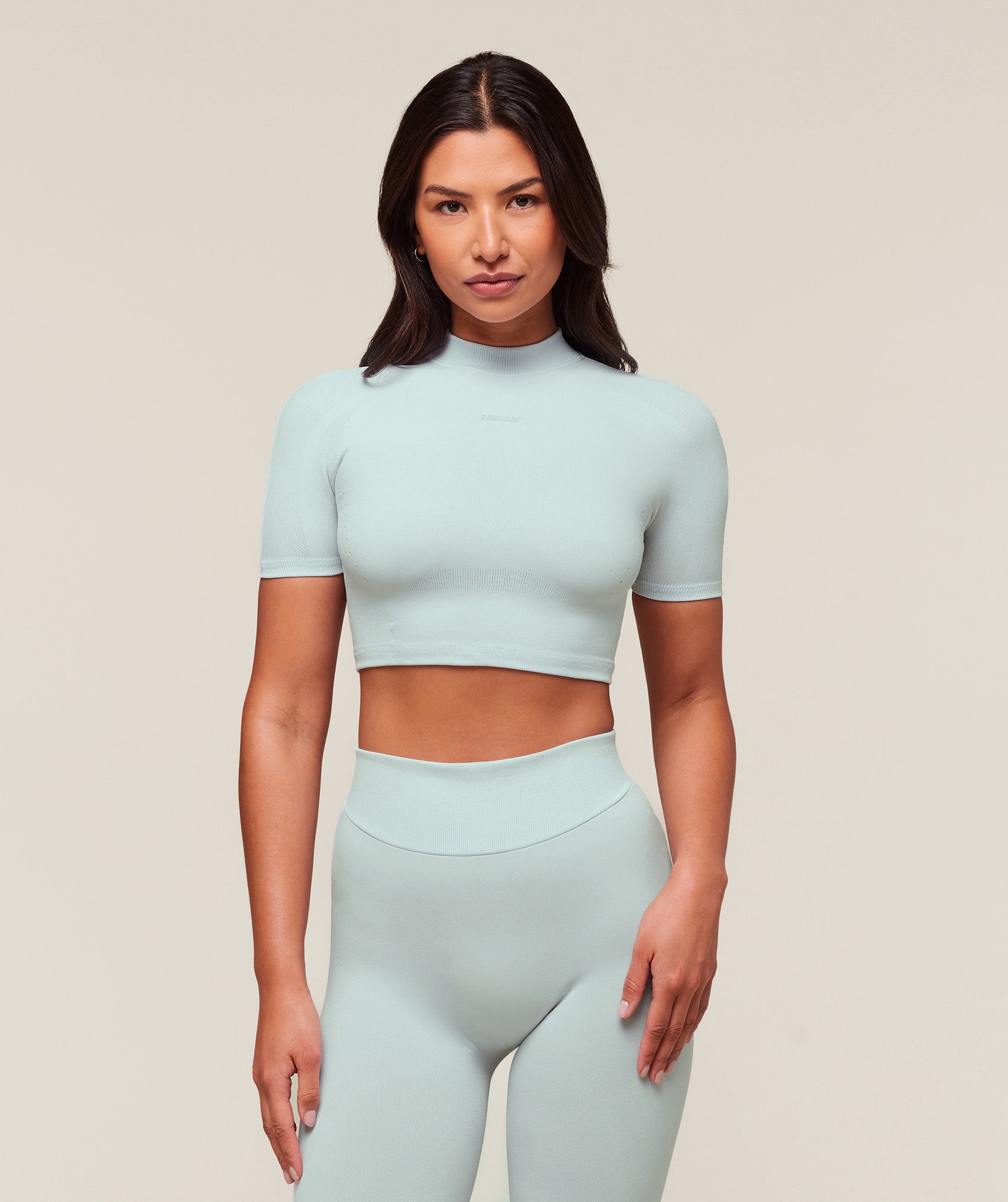 everywear Warp Knit Crop Top - Frost Blue